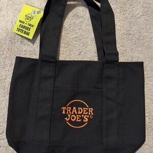Trader Joe's Mini Black Canvas Tote Bag